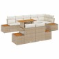 vidaXL Set da pranzo da giardino 9 pezzi con cuscini beige in rattan sintetico e acacia