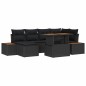vidaXL Set da Pranzo da Giardino 7 Pezzi con Cuscini in Rattan Nero e Acacia