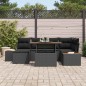 vidaXL Set da Pranzo da Giardino 7 Pezzi con Cuscini in Rattan Nero e Acacia