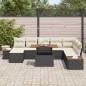 vidaXL Set da Pranzo da Giardino da 9 Pezzi con Cuscini in Rattan Sintetico Nero e Acacia vidaXL Set da Pranzo da Giardino da 9 Pezzi con Cuscini in Rattan Sintetico Nero e Acacia