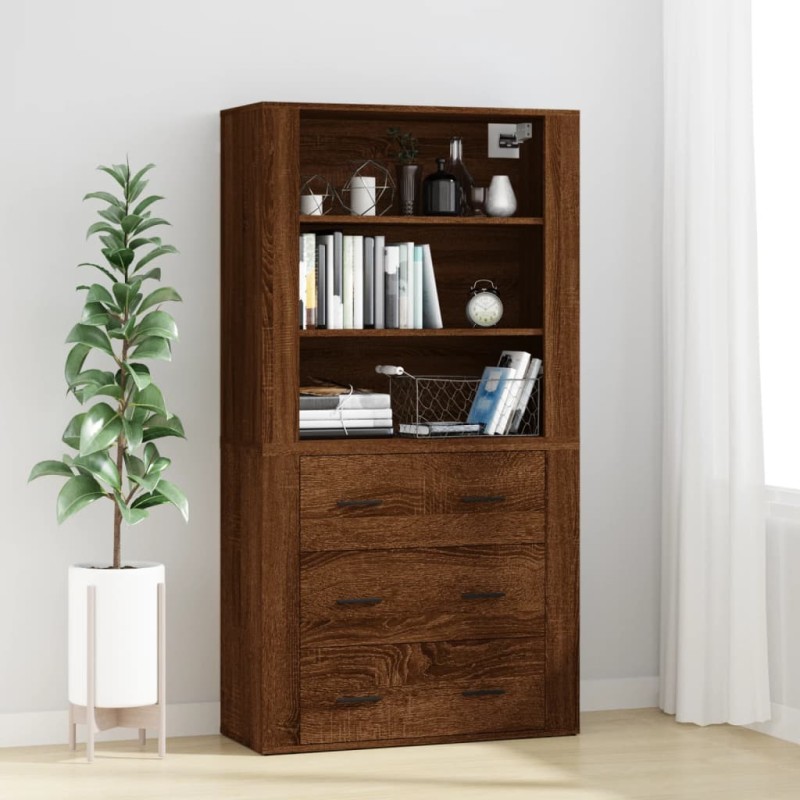 Credenza Rovere Marrone in Legno Multistrato Credenza Rovere Marrone in Legno Multistrato
