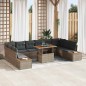 vidaXL Set da Pranzo Giardino 11 Pezzi con Cuscini Grigi in Rattan Sintetico e Legno di Acacia