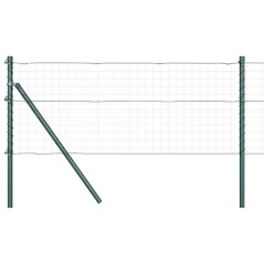Pali di Recinzione vidaXL 26 pz Verde Ø32 mm 80 cm Acciaio Zincato