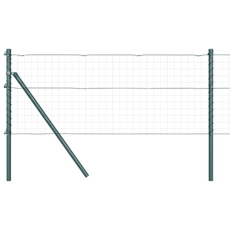 Pali di Recinzione vidaXL 26 pz Verde Ø32 mm 80 cm Acciaio Zincato