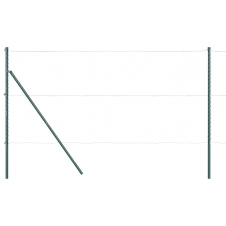 vidaXL Pali per recinzione 52 pz Verde Ø32 mm 200 cm in acciaio zincato