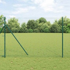 vidaXL 26 pz di Posti per Recinzione Verde Ø32 mm 210 cm in Acciaio Galvanizzato
