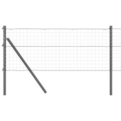 vidaXL Pali per Recinzione 26 pz Grigio Ø32 mm 80 cm in Acciaio Galvanizzato