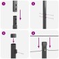 vidaXL Posti per Recinzione 52 pcs Grigio Ø32 mm 200 cm in Acciaio Zincato vidaXL Posti per Recinzione 52 pcs Grigio Ø32 mm 200 cm in Acciaio Zincato