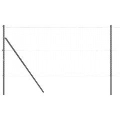 vidaXL Poste da fencing 52 pz grigio Ø32mm 210cm in acciaio galvanizzato