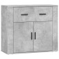 Credenze 3 pz Grigio Cemento in Legno Multistrato Credenze 3 pz Grigio Cemento in Legno Multistrato