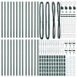 vidaXL 26 Pz Posti per Recinzione con Punta Ø32 mm 120 cm in Acciaio Zincato vidaXL 26 Pz Posti per Recinzione con Punta Ø32 mm 120 cm in Acciaio Zincato
