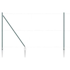 vidaXL Pali per Recinzione con Punta, 52 Pz, Ø32mm, 170cm in Acciaio Zincato