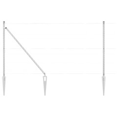 vidaXL Posto per recinzione con 26 picchetti Ø32 mm, 140 cm in acciaio zincato