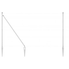 vidaXL Pali per recinzione con puntale, 52 pezzi Ø32 mm, alti 180 cm in acciaio galvanizzato