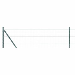 vidaXL Poste per Recinzione con Piattaforme di Base 26 pezzi Ø32mm 50cm Acciaio Galvanizzato