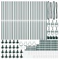 vidaXL Pali per recinzione con piastra di base, 26 pezzi, Ø32mm, 78.5cm in acciaio galvanizzato. vidaXL Pali per recinzione con piastra di base, 26 pezzi, Ø32mm, 78.5cm in acciaio galvanizzato.