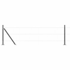 vidaXL Pali di recinzione con piastre di base 26 pcs Ø32mm 50cm in acciaio galvanizzato