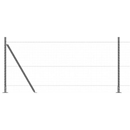 vidaXL Pali per recinzioni con basi, 52 pezzi, Ø32mm, 90cm, in acciaio zincato.