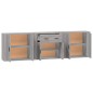 Credenze 3 pz Grigio Sonoma in Legno Multistrato Credenze 3 pz Grigio Sonoma in Legno Multistrato