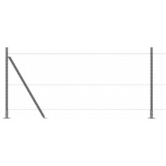 vidaXL Pali per Recinzione con Piastre di Base, 26 Pz, Ø32mm, 110cm, Acciaio Zincato