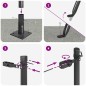vidaXL Posti di Recinzione con Piastra di Base, 52 pezzi, Ø32mm, 110cm in acciaio zincato. vidaXL Posti di Recinzione con Piastra di Base, 52 pezzi, Ø32mm, 110cm in acciaio zincato.