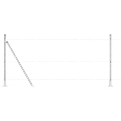 vidaXL Posti per Recinzione con Piattaforme - 26 pcs Ø32mm 110cm in Acciaio Galvanizzato