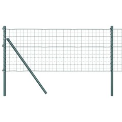 vidaXL Recinzione Euro di con 7 pali, 0.6 x 10 m, in acciaio zincato verde