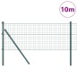 vidaXL Recinzione Euro di con 7 pali, 0.6 x 10 m, in acciaio zincato verde