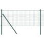 vidaXL Recinzione Euro con 7 post, 0.8 x 10 m in acciaio zincato verde.