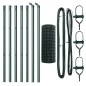 vidaXL Recinzione Euro con 7 post, 0.8 x 10 m in acciaio zincato verde.