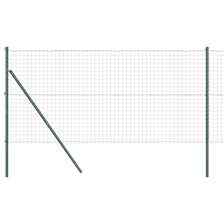 vidaXL Euro Fence con 7 pali 1x10 m in acciaio zincato verde