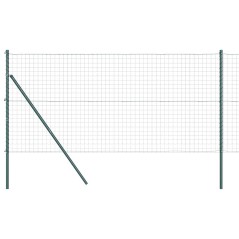 vidaXL Recinzione Euro con 7 post, 1,4x10m, in acciaio zincato verde