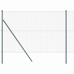 vidaXL Recinzione Euro di con 7 Post, 1.5x10 m, in Acciaio Galvanizzato Verde