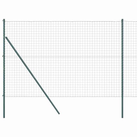 vidaXL Recinzione Euro di con 7 Post, 1.5x10 m, in Acciaio Galvanizzato Verde