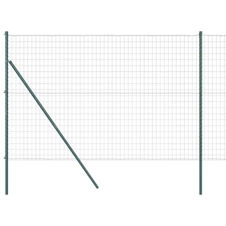 vidaXL Fencing Euro con 7 pali 1,6x10 m in acciaio zincato verde
