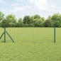 vidaXL Recinzione Euro con 7 pali, 0.4 x 10 m, in acciaio galvanizzato verde
