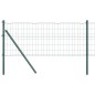 vidaXL Recinzione Euro con 7 pali, 0.4 x 10 m, in acciaio galvanizzato verde