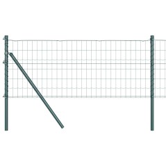 vidaXL Recinzione Euro con 7 pali, 0,8x10 m, in acciaio zincato verde