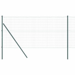 vidaXL Recinzione Euro di con 7 post, 1,4 x 10 m, in acciaio zincato verde