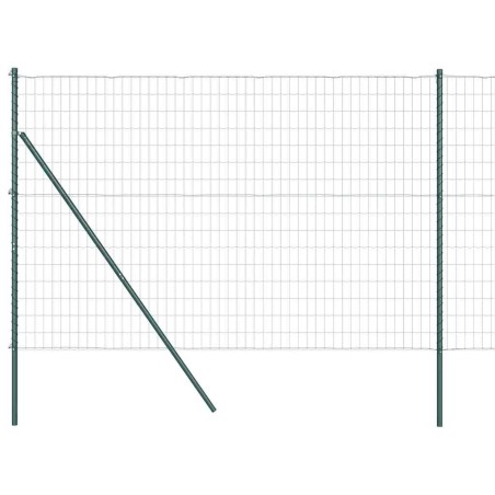 vidaXL Recinzione Euro con 7 supporti 1,5 x 10 m in acciaio zincato verde