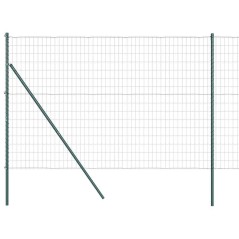 vidaXL Recinzione Euro con 7 pali, 1.6 x 10m, in acciaio zincato verde