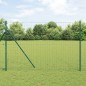 vidaXL Recinzione Euro con 7 pali, 1,5 x 10m in acciaio zincato verde