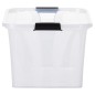 Scatole Portaoggetti con Coperchio 2 pz Trasparenti 14 L Scatole Portaoggetti con Coperchio 2 pz Trasparenti 14 L