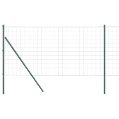 vidaXL Recinzione Euro con 7 pali, 1,2 x 10 m in acciaio zincato verde.