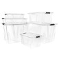 Scatole Portaoggetti con Coperchio 2 pz Trasparenti 14 L Scatole Portaoggetti con Coperchio 2 pz Trasparenti 14 L