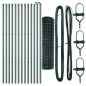 vidaXL Recinzione Euro con 13 pali, 1 x 25m, in acciaio zincato verde.