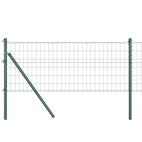 vidaXL Recinzione Euro con 13 pali, 0.6 x 25 m in acciaio zincato verde