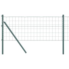 vidaXL Recinzione Euro con 13 pali, 0.4 x 25m, in acciaio zincato verde