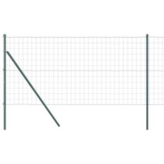 vidaXL Recinzione Euro con 13 post, 1x25m, in acciaio zincato verde