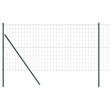 vidaXL Recinzione Euro con 13 post, 1x25m, in acciaio zincato verde